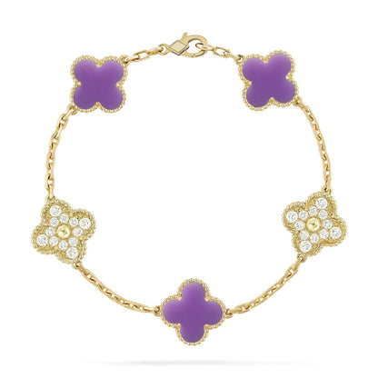 [Triumph Jewelry]CLOVER 5 MOTIF LIGHT PURPLE BRACELET COLLECTION