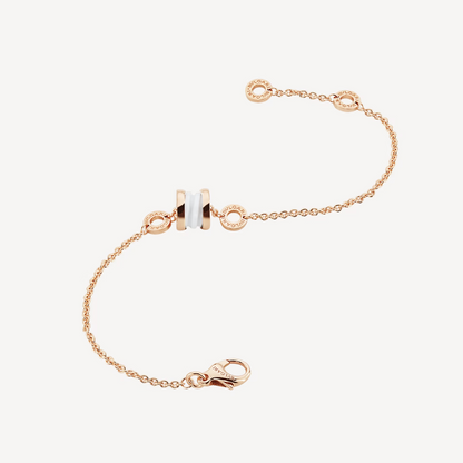 [Triumph Jewelry]ZERO 1 SOFT PINK GOLD AND WHITE CERAMIC BRACELET