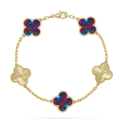 [Triumph Jewelry]CLOVER 5 MOTIF COLOR GEMSTONES BRACELET COLLECTION