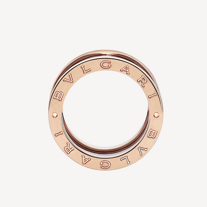 [Triumph Jewelry]ZERO 1 FOUR-BAND LOOPS AND BLACK CERAMIC SPIRAL PINK GOLD RING