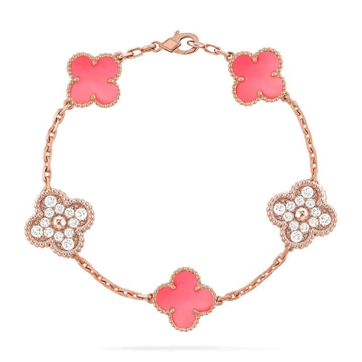 [Triumph Jewelry] CLOVER 5 MOTIFS  PINK MOP BRACELET COLLECTION