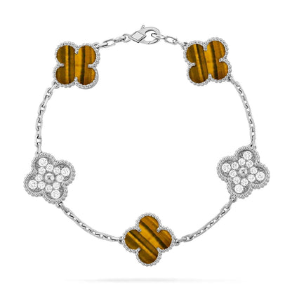 [Triumph Jewelry] CLOVER 5 MOTIFS TIGER EYE BRACELET COLLECTION