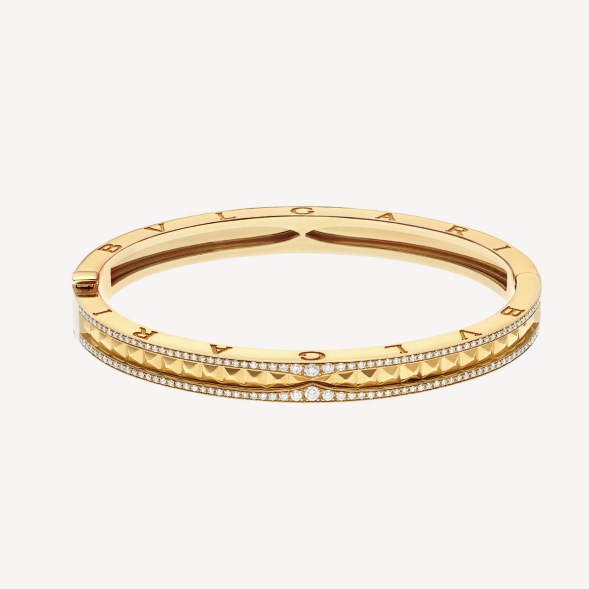 [Triumph Jewelry]ZERO 1 SPIRAL AND PAVED DIAMOND GOLD BRACELET