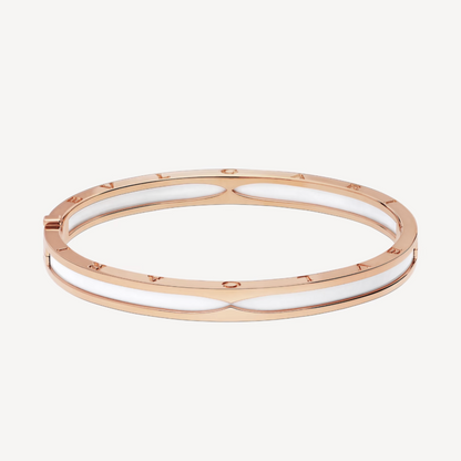 [Triumph Jewelry]ZERO 1 PINK GOLD WITH WHITE CERAMIC BRACELET