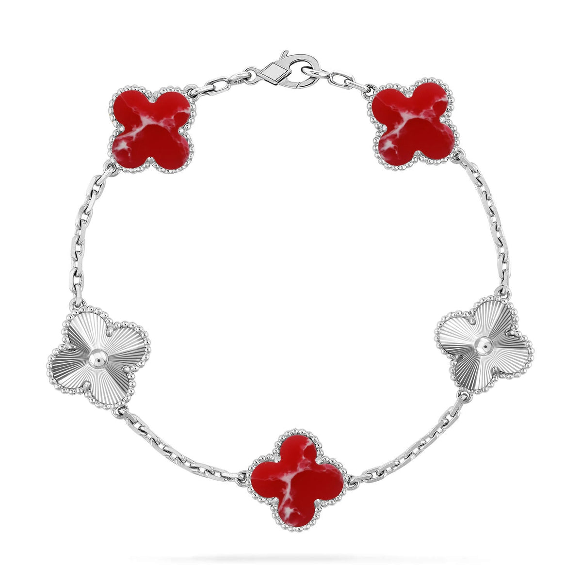 [Triumph Jewelry]CLOVER 5 MOTIF RED PATTERN BRACELET COLLECTION