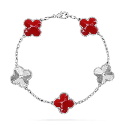 [Triumph Jewelry]CLOVER 5 MOTIF RED PATTERN BRACELET COLLECTION