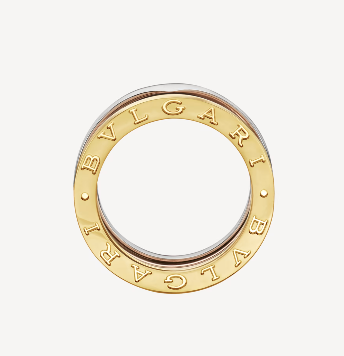 [Triumph Jewelry]ZERO 1 THREE-BAND ROSE WHITE AND YELLOW RING