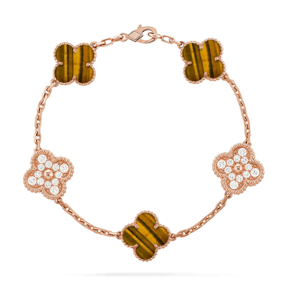 [Triumph Jewelry] CLOVER 5 MOTIFS TIGER EYE BRACELET COLLECTION