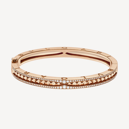 [Triumph Jewelry]ZERO 1 SPIRAL AND PAVED DIAMOND PINK GOLD BRACELET