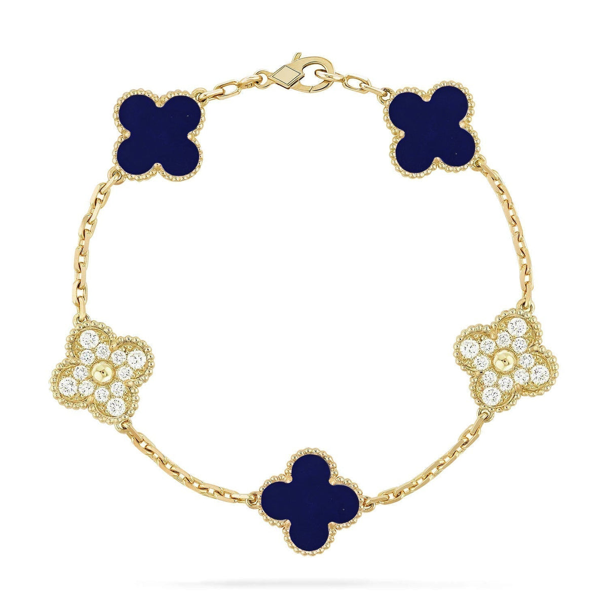 [Triumph Jewelry]CLOVER 5 MOTIF LAPIS LAZULI BRACELET COLLECTION