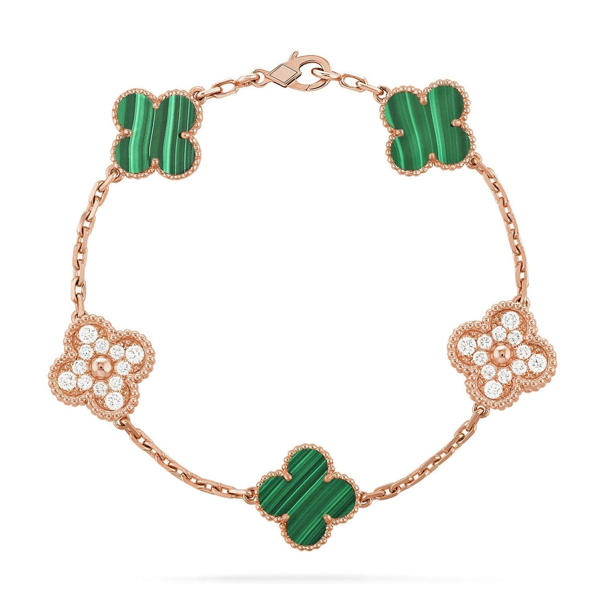 [Triumph Jewelry] CLOVER 5 MOTIF MALACHITE BRACELET COLLECTION