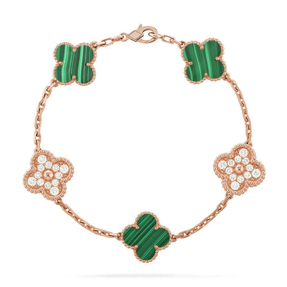 [Triumph Jewelry] CLOVER 5 MOTIF MALACHITE BRACELET COLLECTION