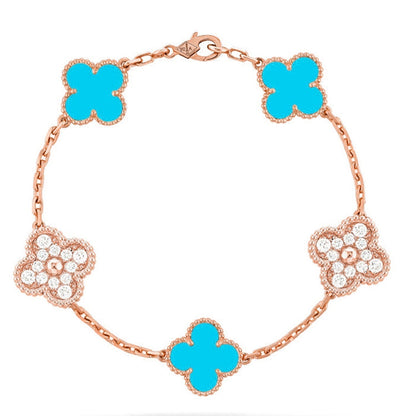 [Triumph Jewelry] CLOVER 5 MOTIF TURQUOISE BRACELET COLLECTION