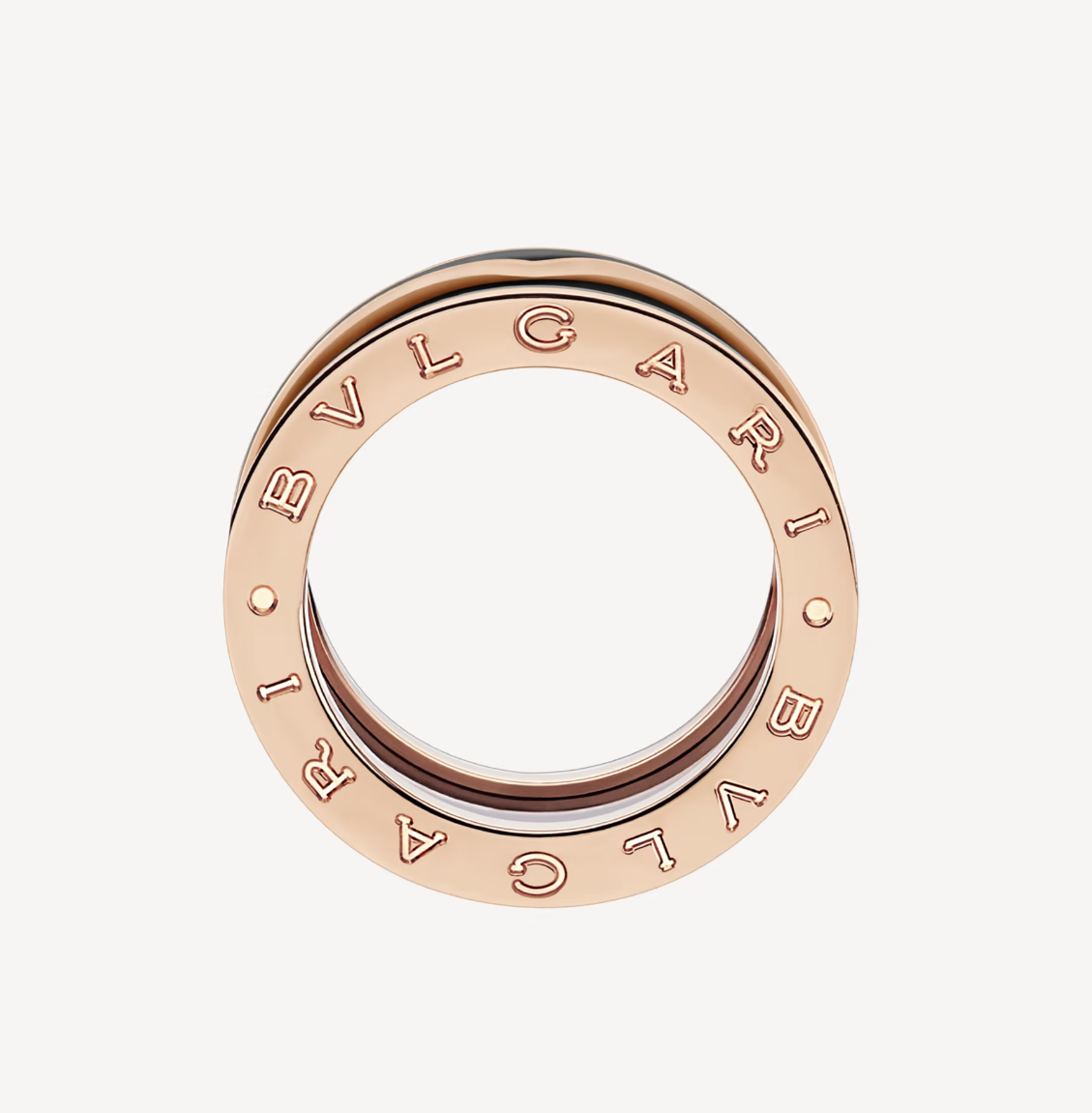 [Triumph Jewelry]ZERO 1 TWO-BAND WITH MATTE BLACK CERAMIC PINK GOLD RING