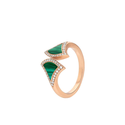 [Triumph Jewelry]DREAM MALACHITE DIAMOND OPEN RING