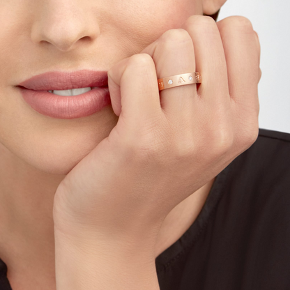 [Triumph Jewelry]ZERO 1 ESSENTIAL PINK GOLD BAND WITH DIAMONDS RING