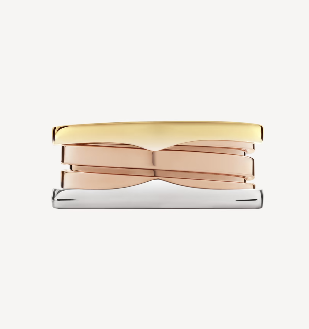 [Triumph Jewelry]ZERO 1 THREE-BAND ROSE WHITE AND YELLOW RING