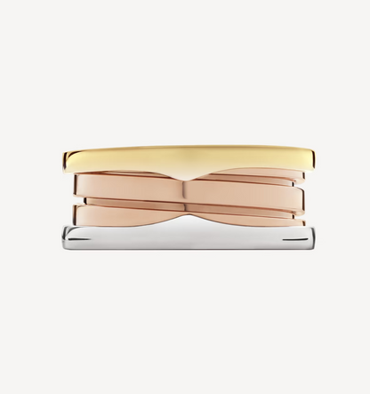 [Triumph Jewelry]ZERO 1 THREE-BAND ROSE WHITE AND YELLOW RING
