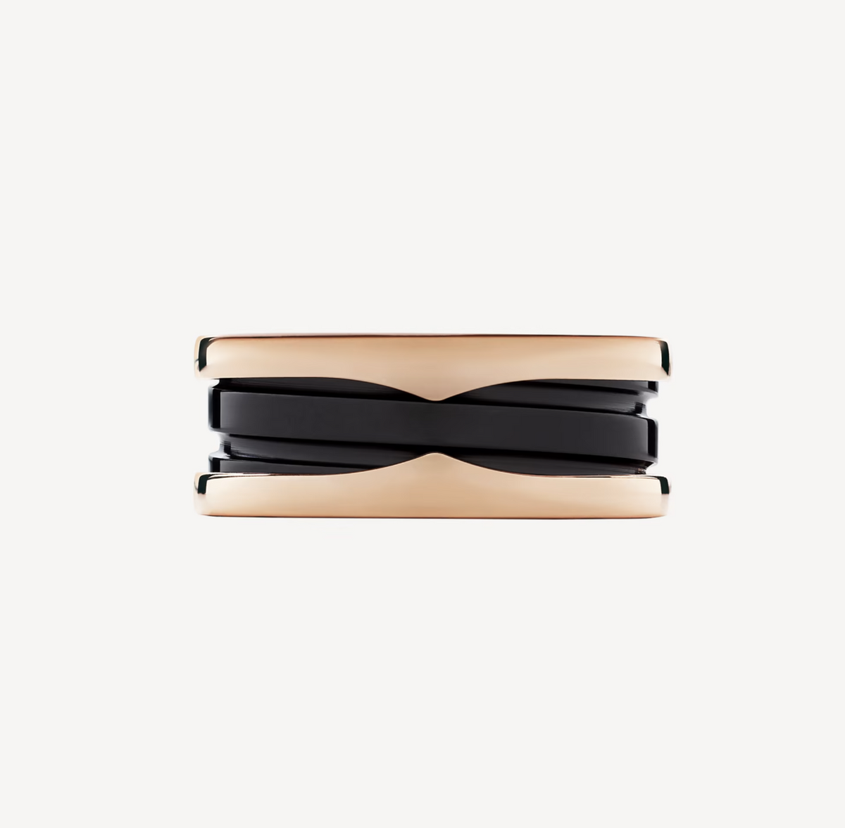 [Triumph Jewelry]ZERO 1 TWO-BAND LOOPS AND BLACK CERAMIC PINK GOLD RING