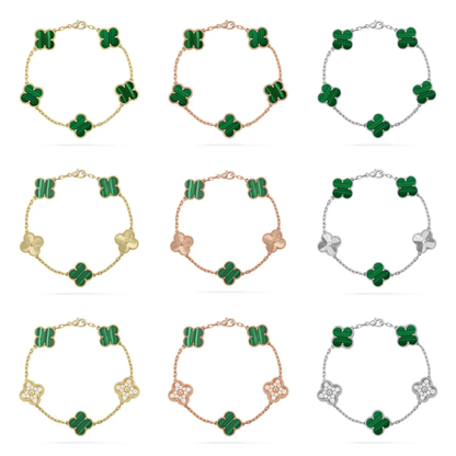 [Triumph Jewelry] CLOVER 5 MOTIF MALACHITE BRACELET COLLECTION