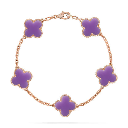 [Triumph Jewelry]CLOVER 5 MOTIF LIGHT PURPLE BRACELET COLLECTION