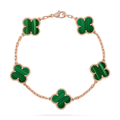[Triumph Jewelry] CLOVER 5 MOTIF MALACHITE BRACELET COLLECTION
