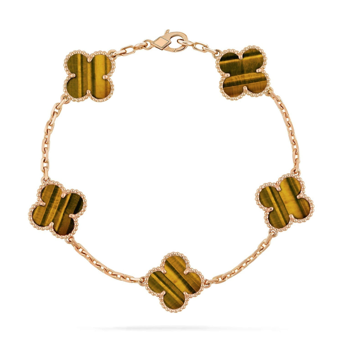 [Triumph Jewelry] CLOVER 5 MOTIFS TIGER EYE BRACELET COLLECTION