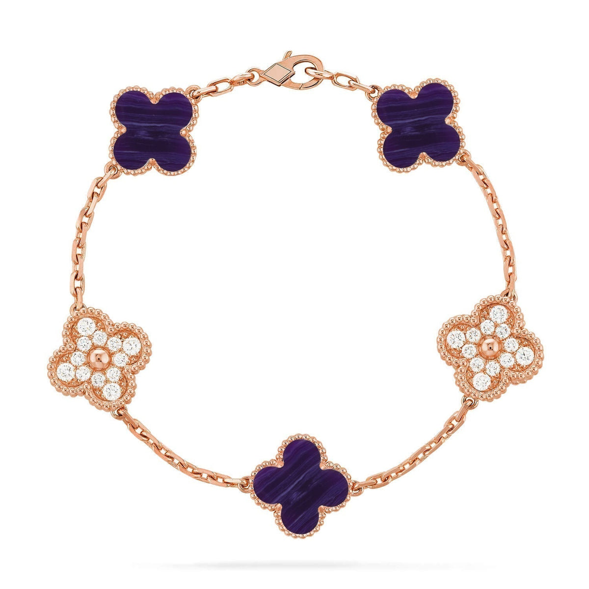 [Triumph Jewelry]CLOVER 5 MOTIF PURPLE STRIPES BRACELET COLLECTION