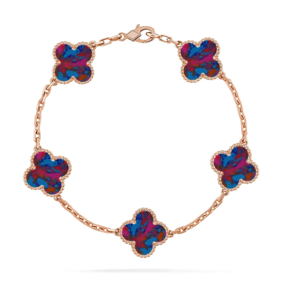 [Triumph Jewelry]CLOVER 5 MOTIF COLOR GEMSTONES BRACELET COLLECTION