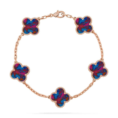 [Triumph Jewelry]CLOVER 5 MOTIF COLOR GEMSTONES BRACELET COLLECTION