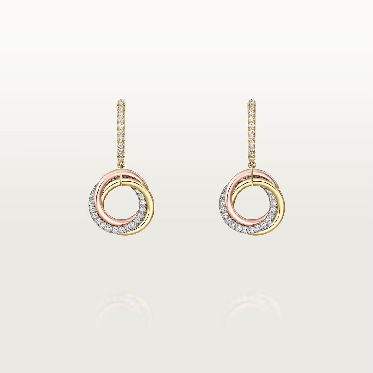 [Triumph Jewelry]TRINITY HALF DIAMOND  EARRINGS