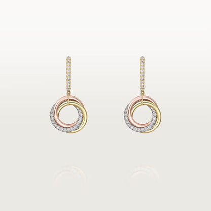 [Triumph Jewelry]TRINITY HALF DIAMOND  EARRINGS