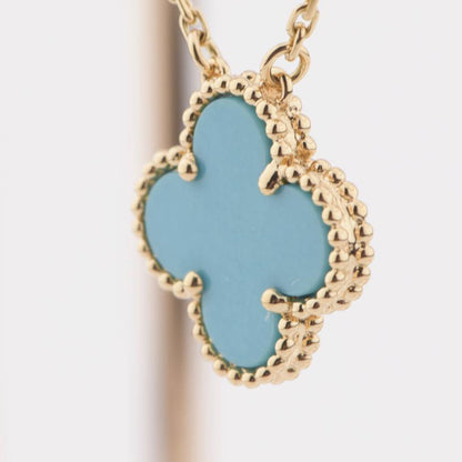 [Triumph Jewelry]CLOVER 15MM VINTAGE TURQUOISE NECKLACE