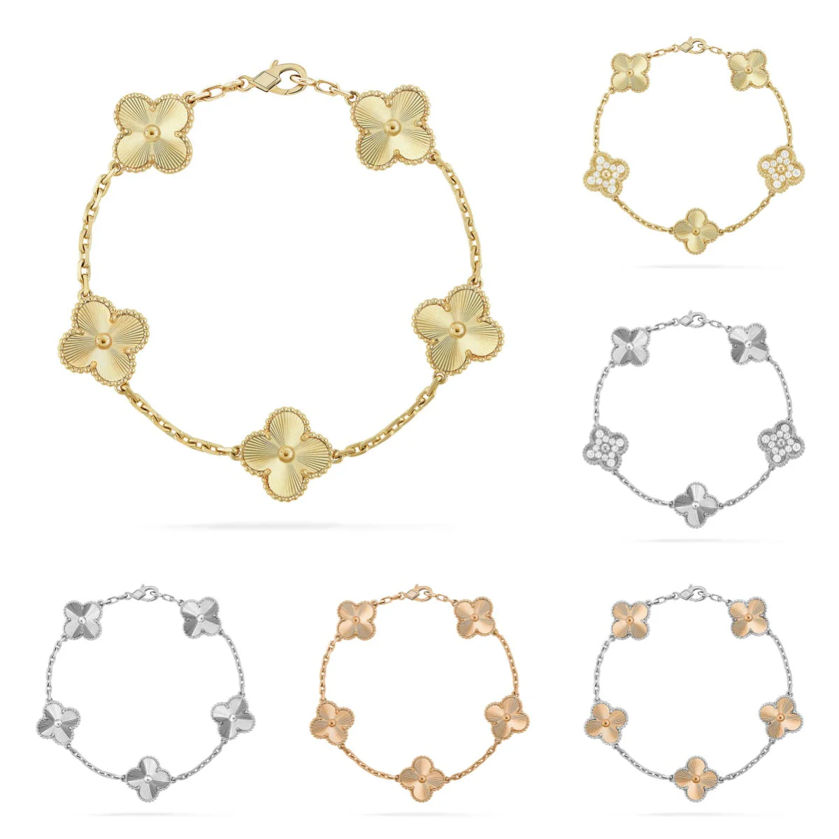 [Triumph Jewelry] CLOVER 5 MOTIF LASER BRACELET COLLECTION