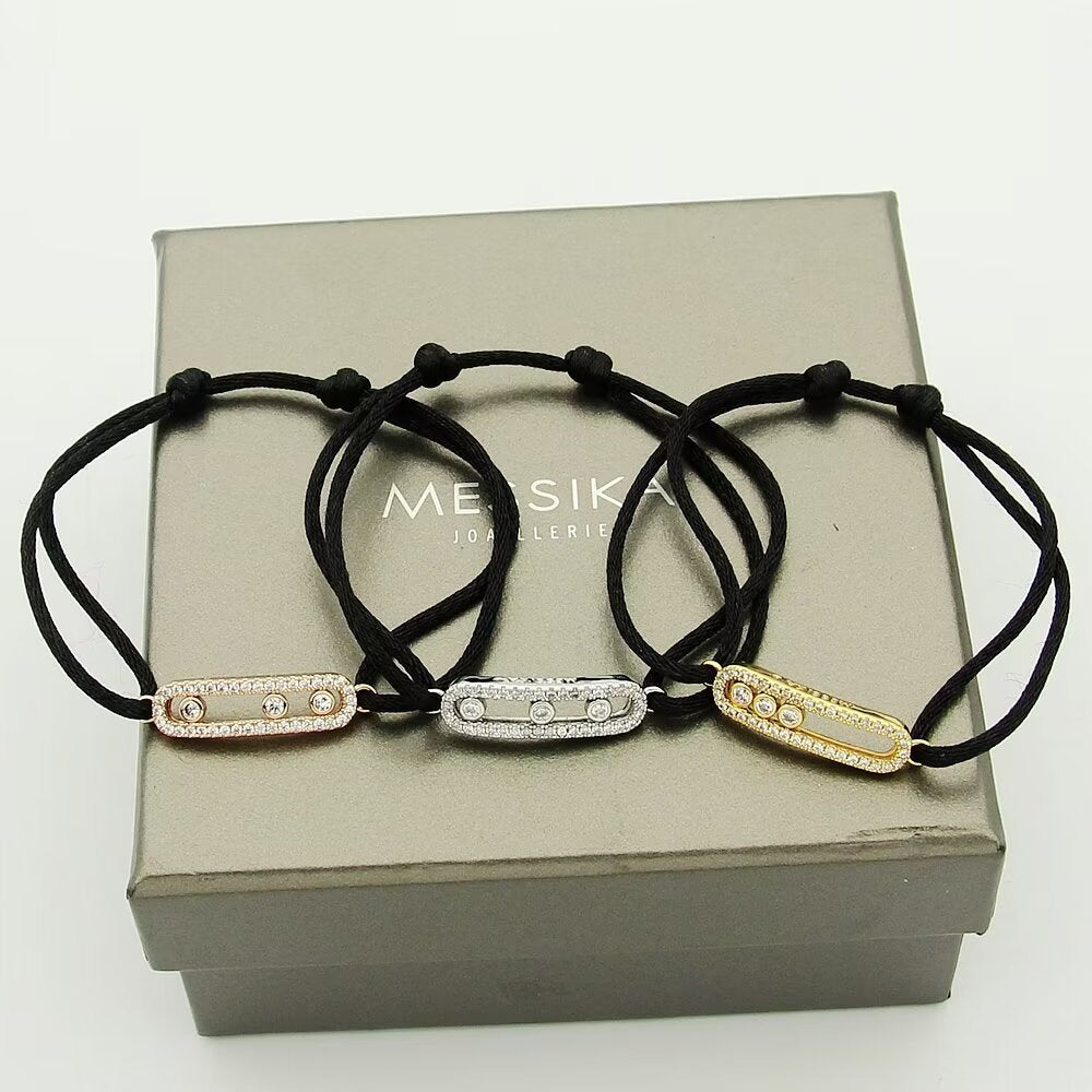 [Triumph Jewelry]MK Care(s) pink cord pavé bracelet