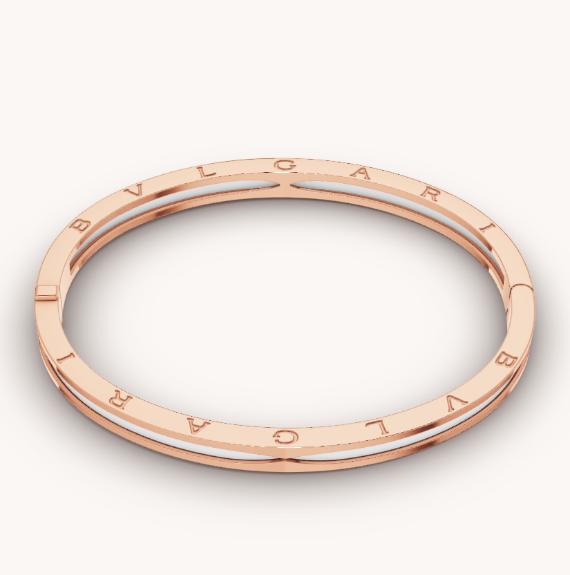 [Triumph Jewelry]ZERO 1 PINK GOLD WITH WHITE CERAMIC BRACELET