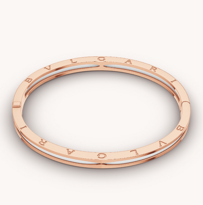 [Triumph Jewelry]ZERO 1 PINK GOLD WITH WHITE CERAMIC BRACELET