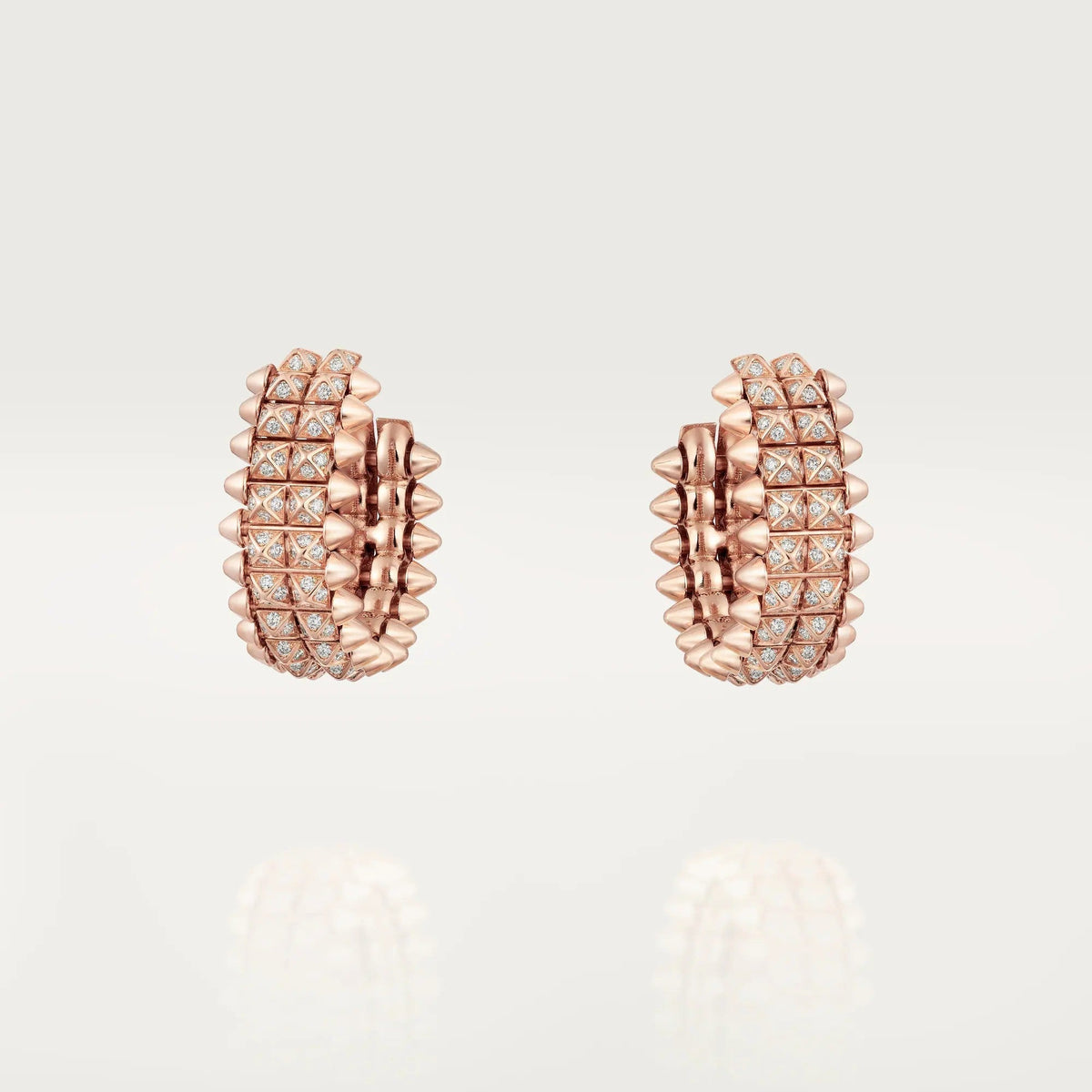 [Triumph Jewelry]CLASH 9.2MM FULL DIAMOND DOUBLE ROW EARRINGS