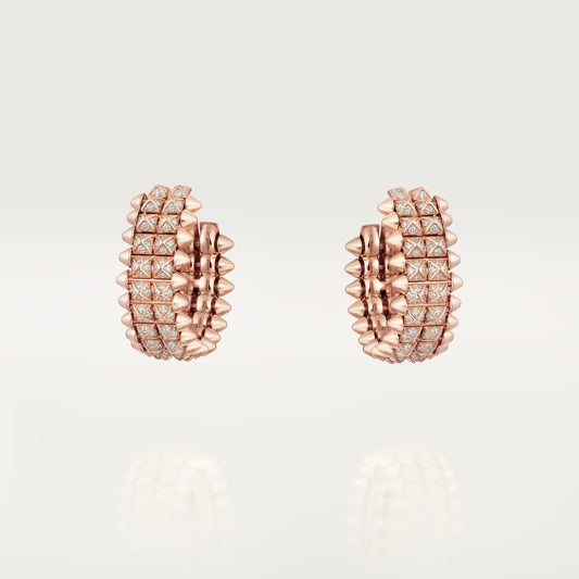 [Triumph Jewelry]CLASH 9.2MM FULL DIAMOND DOUBLE ROW EARRINGS