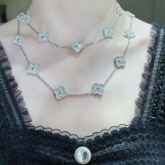 [Triumph Jewelry]CLOVER 20 MOTIFS FULL-DIAMOND NECKLACE