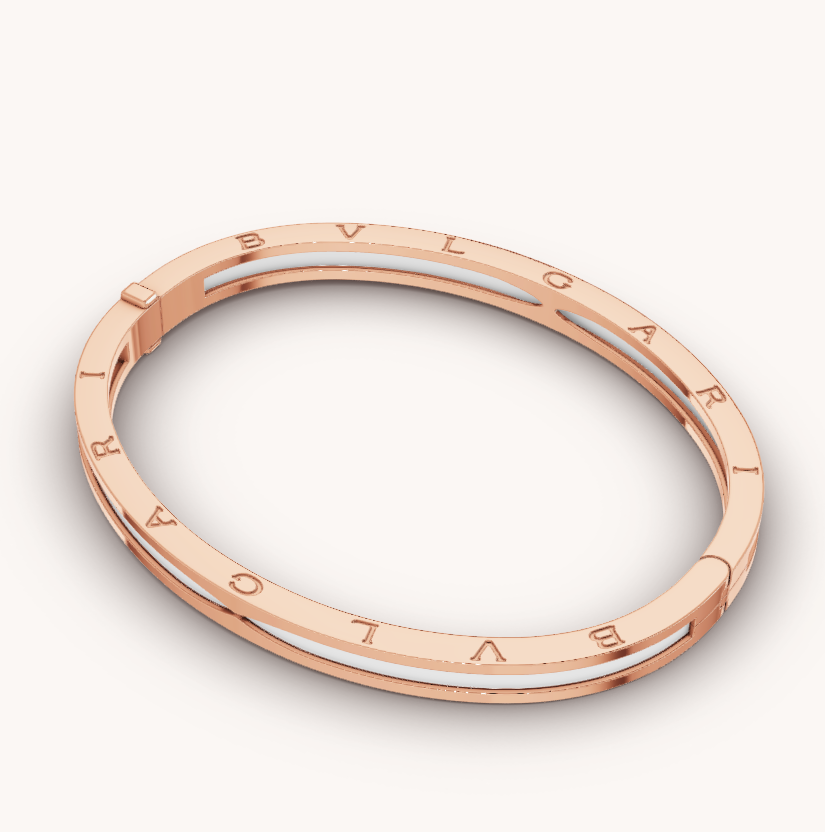 [Triumph Jewelry]ZERO 1 PINK GOLD WITH WHITE CERAMIC BRACELET