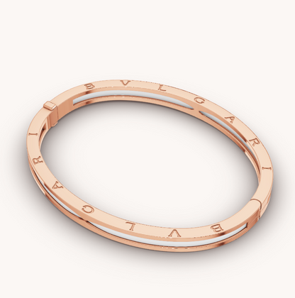 [Triumph Jewelry]ZERO 1 PINK GOLD WITH WHITE CERAMIC BRACELET