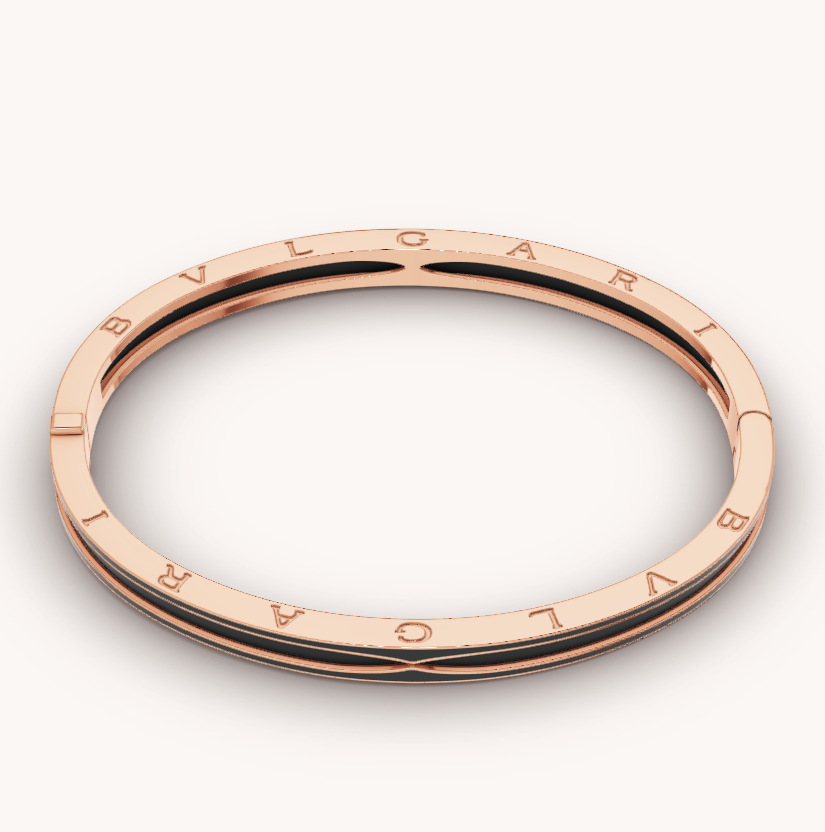 [Triumph Jewelry]ZERO 1 PINK GOLD WITH MATTE BLACK CERAMIC BRACELET
