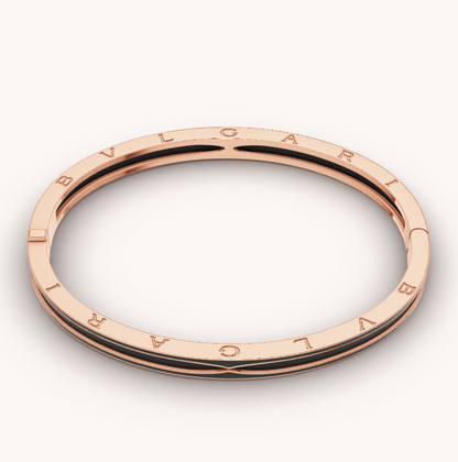 [Triumph Jewelry]ZERO 1 PINK GOLD WITH MATTE BLACK CERAMIC BRACELET
