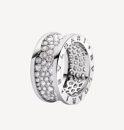 [Triumph Jewelry]ZERO 1 WITH PAVED DIAMONDS ON THE SPIRAL RING