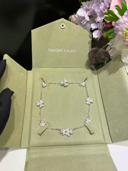 [Triumph Jewelry]CLOVER 10 MOTIFS  FULL DIAMOND NECKLACE