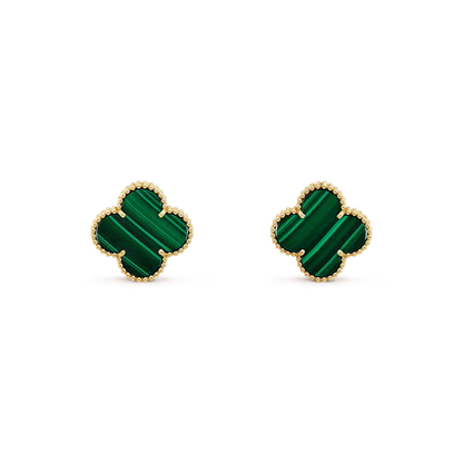 [Triumph Jewelry]CLOVER MINI 9.5MM MALACHITE  EARRINGS