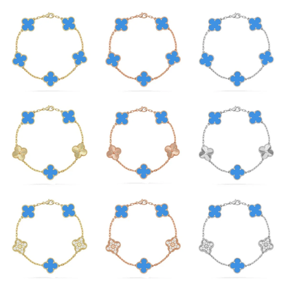 [Triumph Jewelry] CLOVER 5 MOTIF BLUE AGATE BRACELET COLLECTION