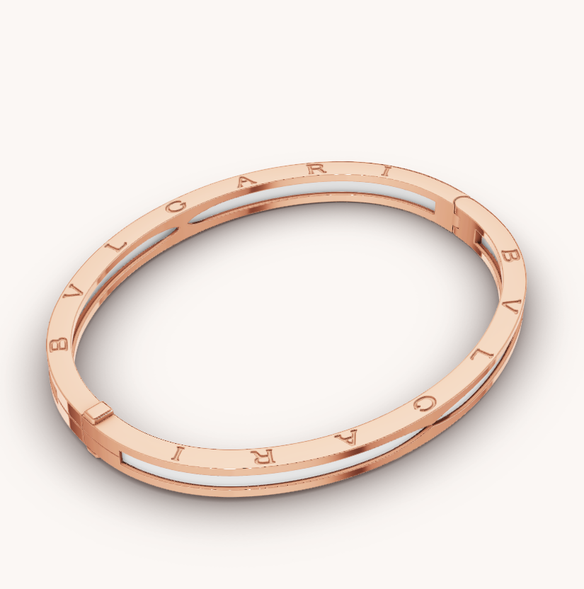 [Triumph Jewelry]ZERO 1 PINK GOLD WITH WHITE CERAMIC BRACELET