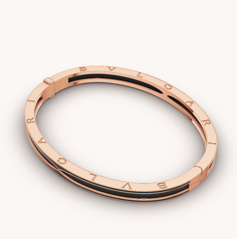 [Triumph Jewelry]ZERO 1 PINK GOLD WITH MATTE BLACK CERAMIC BRACELET
